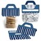 Big Dot of Happiness Navy Stripes - DIY Simple Party Clear Goodie Favor Bag Labels - Candy Bags with Toppers - Set of 24